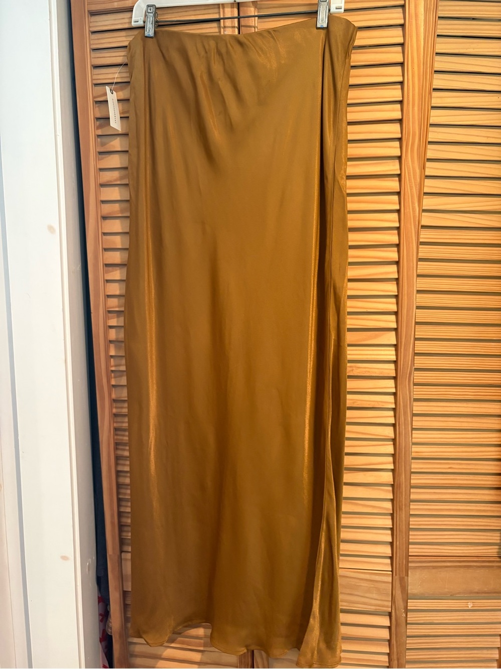 Anthropologie NWT Women’s Slip Maxi Skirt Elastic Waist Satin Drape Boho Classic - Picture 4 of 7